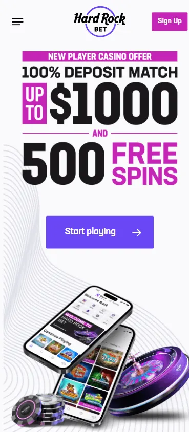 Rockbet Casino home page on mobile