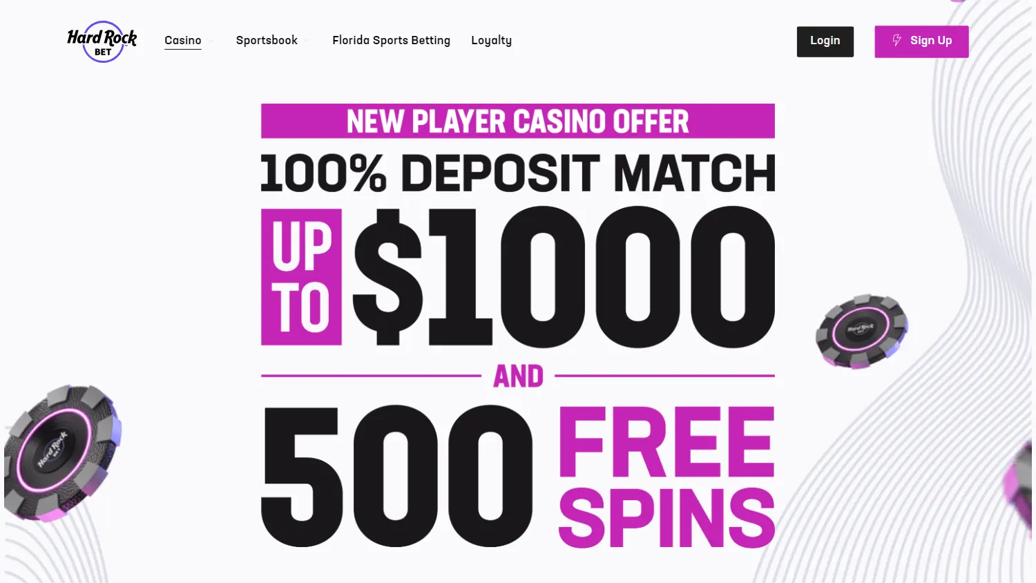 Rockbet Casino home page on desktop